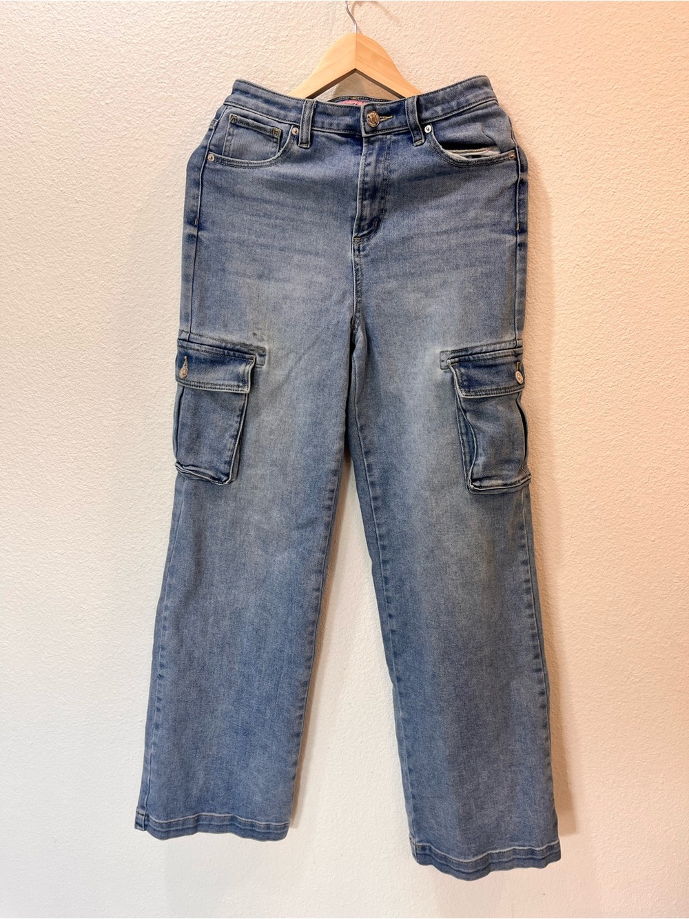 Juicy Couture Light Blue Wide-Leg Cargo Jeans